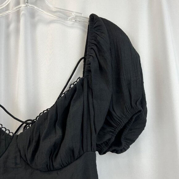 Tic Top Womens Off Shoulder Puff Sleeve Black Cropped Corset Top L - Picture 3 of 8